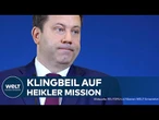 HEIKLES TREFFEN IN CHINA: Lars Klingbeil muss diplomatischen Drahtseilakt vollführen