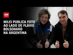 Javier Milei posta foto com Flávio Bolsonaro depois de encontro na Argentina; veja | CNN PRIME TIME