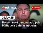 Bolsonaro é denunciado pela PGR e Moraes retira sigilo da delação de Mauro Cid | UOL News ao vivo