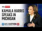 Watch live: Democrat Presidential nominee Kamala Harris speaks in Michigan