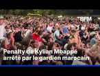La déception des supporters français après le penalty raté de Kylian Mbappé