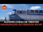 Alckmin chega de trem em inauguração de ferrovia no Mato Grosso