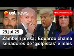 Zambelli é presa em Roma; Lula não falará com Trump se Bolsonaro for pauta; CNH sem autoescola e +