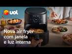 Acompanhe o preparo dos alimentos nessa air fryer com 'janelinha' e luz interna