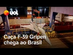 Novo caça F-39 Gripen da FAB, que pode atingir 2.400 km/h, chega ao Brasil; veja imagens