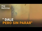 Bomberos de Madrid circulan en medio de las llamas | RTVE Noticias