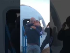 Lauren Sanchez hugs Jeff Bezos after return from space