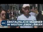 LEBENSERWARTUNG IN DEUTSCHLAND: Anstieg nach Pandemie – Männer im Westen leben länger