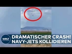 USA: Dramatischer Crash bei Flugshow in Idaho – Augenzeugen filmen Kollision zweier Navy-Jets!