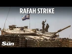 View of Rafah as Israeli tanks encircle crossing splitting city in two