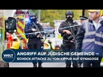 ANGRIFF WÄHREND YOM KIPPUR: Auto rast in Menschenvor Synagoge — Täter von Polizei ausgeschaltet