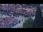 2 giugno, Mattarella e Crosetto arrivano in via dei Fori Imperiali scortati da Carabinieri a cavallo