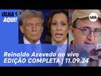 Reinaldo Azevedo ao vivo: Kamala x Trump em debate, anistia pelo 8/1, Lula e queimadas | Olha Aqui