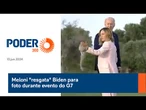 Meloni "resgata" Biden para foto durante evento do G7