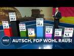 WAHL 2025: Schock für Lindner - In 3. Hochrechnung fällt die FDP under die magische 5-Prozent-Hürde