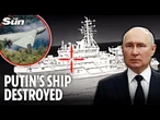 Ukraine OBLITERATES £45m Russian spy ship in Black Sea as WW3 fears grow