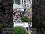 Drone films colorful balloons filling Istanbul sky in celebration of toddler beating cancer