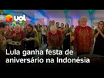 Lula ganha festa de aniversário antecipada do presidente da Indonésia; petista completará 80 anos