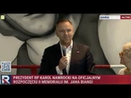 Prezydent Karol Nawrocki na oficjalny rozpoczęciu II memoriału im. Jana Biangi