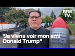 Un sosie de Kim Jung-Un manifeste devant le lieu où se tient le sommet de l'Otan