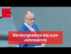 Merz: Rentengesetze bis zum Jahresende wären wichtig