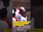 Seis corredores trasladados al hospital en un accidentado cuarto encierro de San Fermín