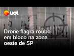 Carnaval: Drone flagra roubo em bloco na zona oeste de SP e cinco homens são presos; veja vídeo