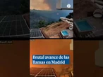 Una cámara graba avance del incendio de Madrid: las llamas rodean una casa en solo ocho minutos