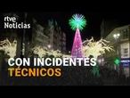 LUCES DE VIGO: CORTOCIRCUITO y APAGONES DEMORARON el ENCENDIDO del ÁRBOL de NAVIDAD | RTVE Noticias