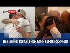 Families of released Israeli hostages give first statements from hospitals