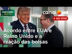 Trump anuncia primeiro acordo comercial após tarifas; reação das bolsas nos EUA e mais ao vivo