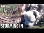 Three Ukraine soldiers STORM fortified Russian positions blowing up bunkers and tranches