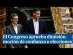 Aprueban en el Congreso que Sánchez dimita, a una moción de confianza o convoque elecciones