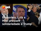 Bolsonaro, Lula , Milei: veja quem se manifestou sobre atentado em comício de Trump