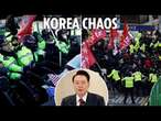 Moment South Korean officials clash with impeached president Yoon Suk Yeol's supporters