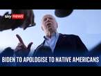 Watch live: US President Joe Biden apologises to Native Americans for boarding school atrocities