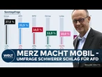 SCHOCK FÜR AFD: Ultra-Rechte rauschen ab - Merz marschiert mit Union ins Umfrage-Hoch