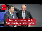 Bericht aus Koalitionskreisen: Reichensteuer soll steigen, Spitzensteuersatz später greifen