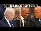 Joe Biden caught 'falling asleep' at Jimmy Carter's funeral as First Lady Jill ‘forced to nudge him’