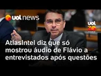 AtlasIntel diz que só mostrou áudio de Flávio Bolsonaro a entrevistados após questões