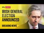 Irish prime minister announces a date for general election