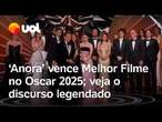 Oscar 2025: 'Anora' supera 'Ainda Estou Aqui' e leva o prêmio de Melhor Filme; discurso legendado