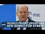 MÜNCHEN: Paukenschlag bei Sicherheitskonferenz! Scholz knallhart! Kanzler kontert gegen USA