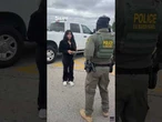 Moment ICE agents interrogate woman outside Walmart in Chicago #ice #immigration #trump