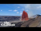 Whirlwind hits as lava erupts from volcano in Hawaii