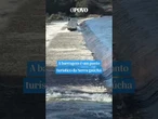 Na serra do RS, vídeo mostra carro passagndo por barragem tomada pela água