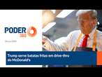 Trump serve batatas fritas em drive-thru do McDonald's