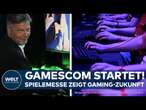 KÖLN: Gamescom startet! Spielemesse zeigt die Zukunft des Gamings - Robert Habeck eröffnet die Messe