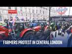 Speaking to protesting farmers in central London