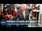 ENGLAND: König Charles wird 77 - Zum Geburtstag am Steuer! "Besondere Fahrt als Zugführer in Wales"